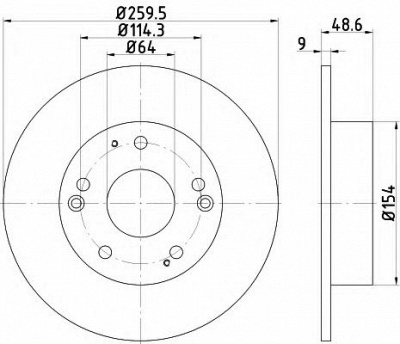 HELLA PAGID 8dd355117091 -  Тормозной диск